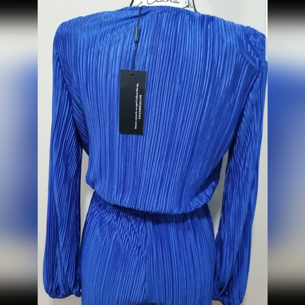 EMPRADA New!! Long Sleeve V Neck Jumpsuit, Royal Blue Color Size S. - Picture 9 of 14
